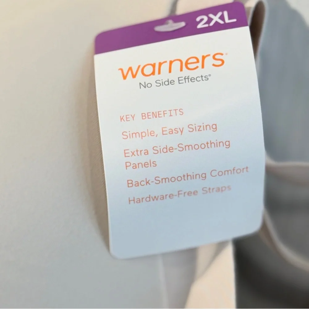 🆕 Warners No Side Effects Underarm and Back-Smoothing Wireless XXL Nude 🆕 - Picture 4 of 16